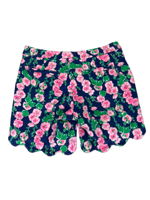 Lilly Pulitzer Pink/Green Floral Darci Knit Scallop Hem Shorts - 2 image 2