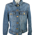 Articals of Society Women's Blue Medium Wash Button Up Denim Jean Jacket - S