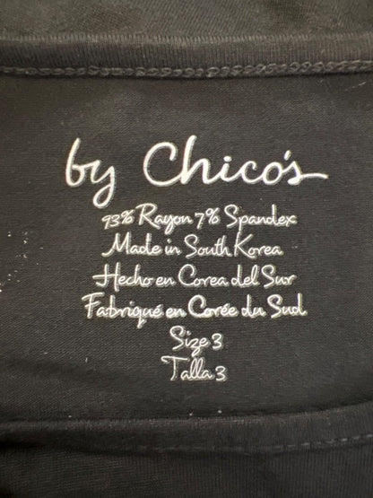 Chico's Women's Black Scoop Neck Long Sleeve Tee Shirt - 3/US XL image 3