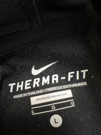 Nike Men's Black Therma-Fit Logo Long Sleeve Pullover Hoodie Sweatshirt - L image 3