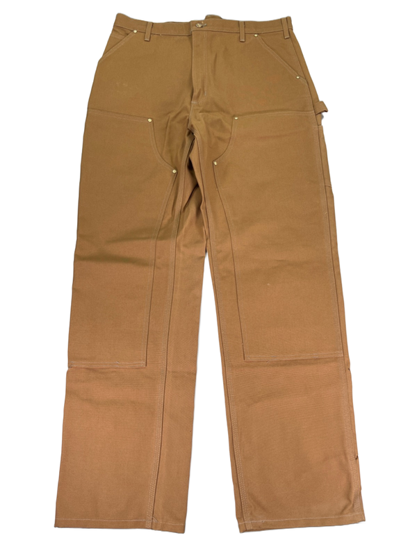Carhartt Men's Brown Double Front Dungaree Fit Work Pants - 38x34
