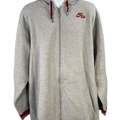 Nike Air Men's Gray/Burgundy Fleece Lined Full Zip Sweatshirt - XXL Tall