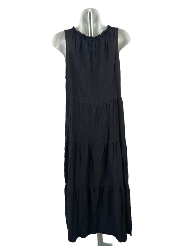 Max Studio Women's Black Sleeveless Tiered Midi Dress - M image 2