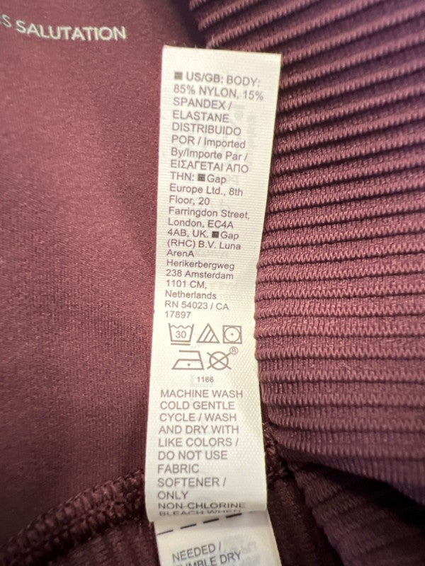 Athleta Women's Purple Ribbed Pull On Flare Athletic Leggings - L image 4