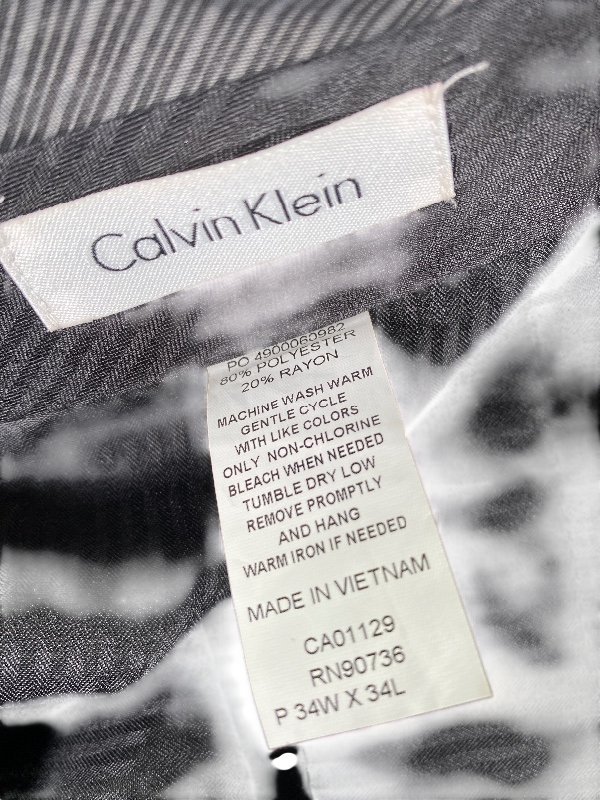 Calvin Klein Men's Gray Faint Plaid Dress Pants - 34x34 image 3
