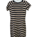 Michael Kors Women's Black/Green Striped Short Sleeve T-Shirt Dress - XS