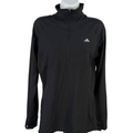 adidas Women's Black Long Sleeve 1/4 Zip Long Sleeve Athletic Shirt - M