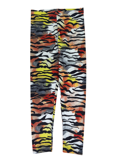 Ed Hardy Women's Multicolor Tiger Print Pull On Ankle Leggings - M