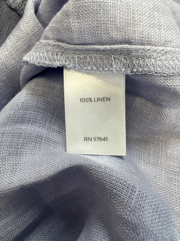J Jill Women's Blue Linen Long Sleeve Button Up Blouse - S image 4