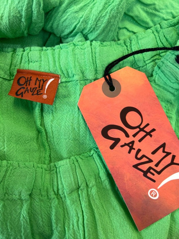 Oh My Gauze! Women's Green Cannes Cotton Pull On Pants - 1 image 3