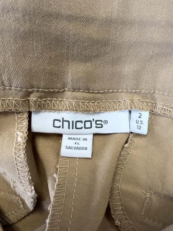 Chico's Women's Tan Brigitte Slim Pull On Shorts - 2/US 12 image 3