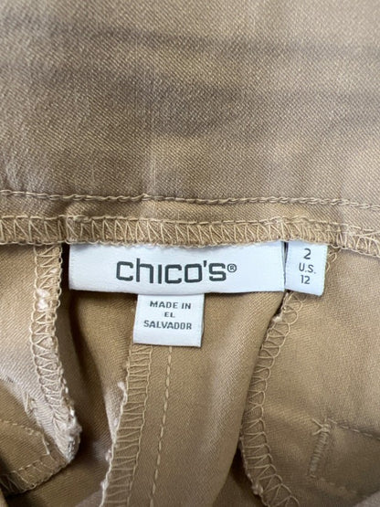 Chico's Women's Tan Brigitte Slim Pull On Shorts - 2/US 12 image 3