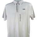 Under Armour Men's White Tech Performance Golf Short Sleeve Polo Shirt - M