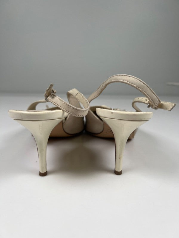 Coach Women's White/Gray Adrian Pointed Toe Slingback Heels - 9.5B image 4