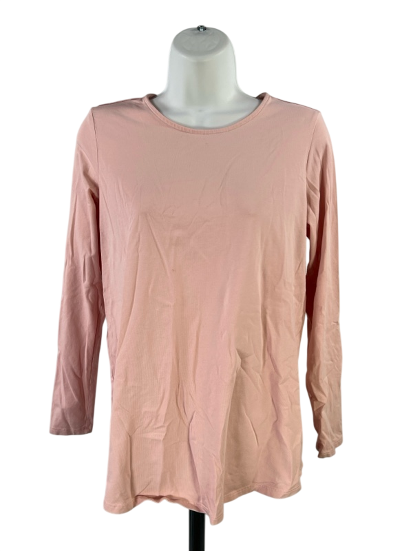 Pure J.Jill Women's Pink Shirt Tail Long Sleeve T-Shirt - XS