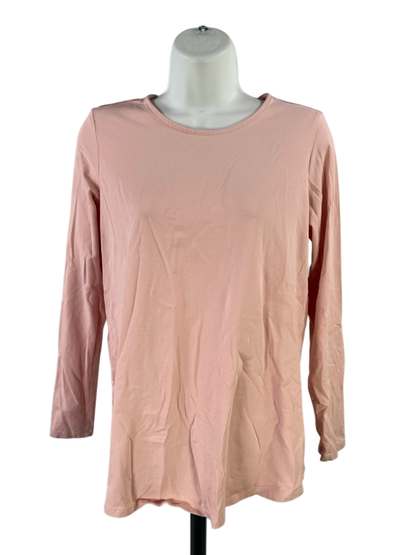 Pure J.Jill Women's Pink Shirt Tail Long Sleeve T-Shirt - XS