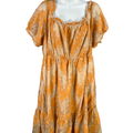 Torrid Women's Mustard Yellow Lace Tiered Babydoll Lined Dress - Plus 1X