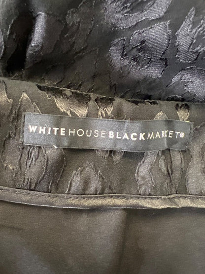 White House Black Market Women's Black Leopard Side Zip Skinny Pants - 8 image 4