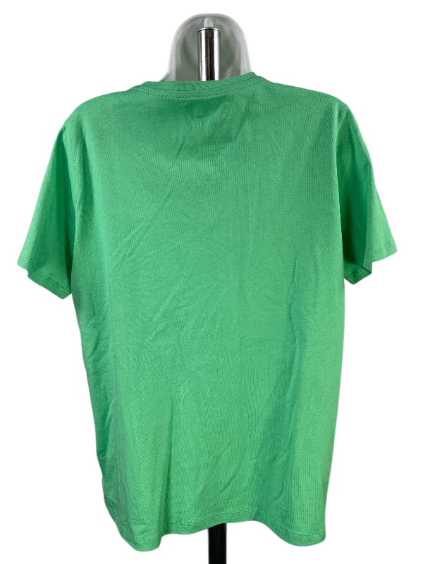 Lands End Women's Green Short Sleeve V-Neck T-Shirt - M image 2