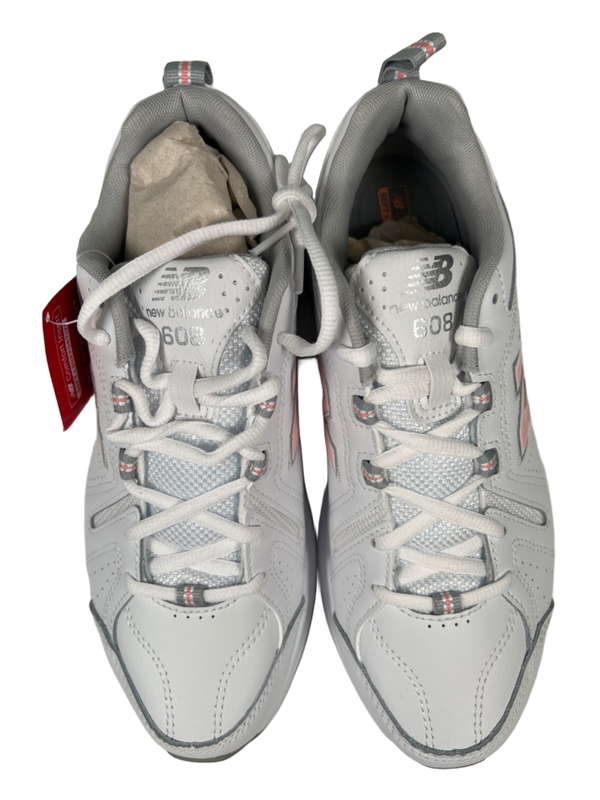 New Balance Women's Pink/White Leather 608v5 ABZORB Lace Up Sneakers - 8.5 image 4