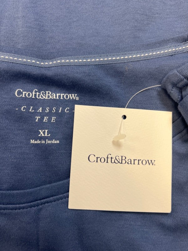 Croft & Barrow Women's Blue Scoop Neck Classic Short Sleeve Tee Shirt - XL image 3