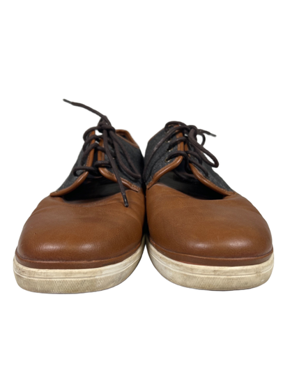 Aldo Men's Brown/Gray Leather Saddle Shoe Lace Up Oxford Sneakers - 13 image 2