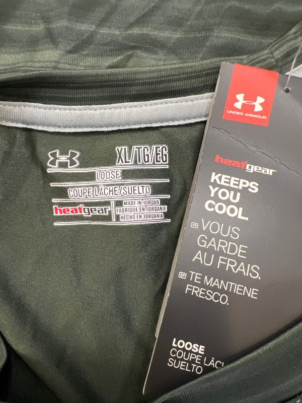 Under Armour Men's Black/Green Tech Printed Athletic T-Shirt - XL image 3