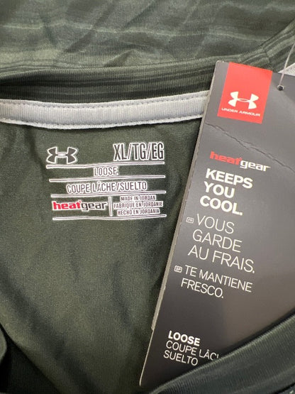 Under Armour Men's Black/Green Tech Printed Athletic T-Shirt - XL image 3