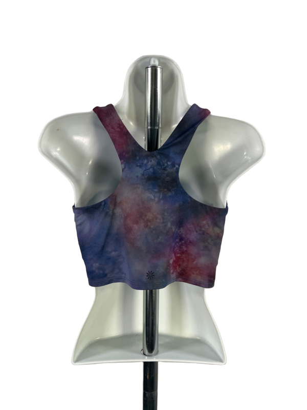 Athleta Women's Purple Tie-Dye Powervita Concious Cropped Athletic Bra - S image 2