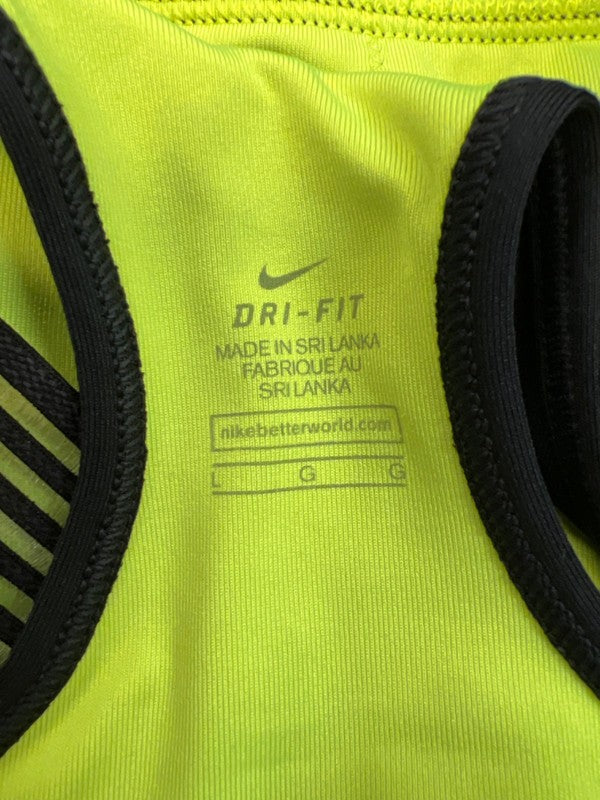 Nike Women's Black/Green Padded Athletic Racerback Sports Bra - L image 3