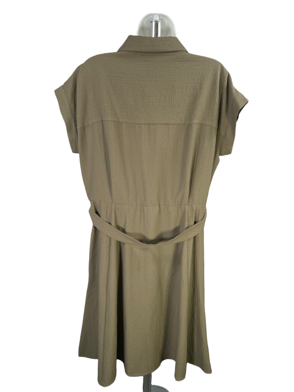 Calvin Klein Women's Green Short Sleeve Collared Gauze Shirt Dress - 14 image 2