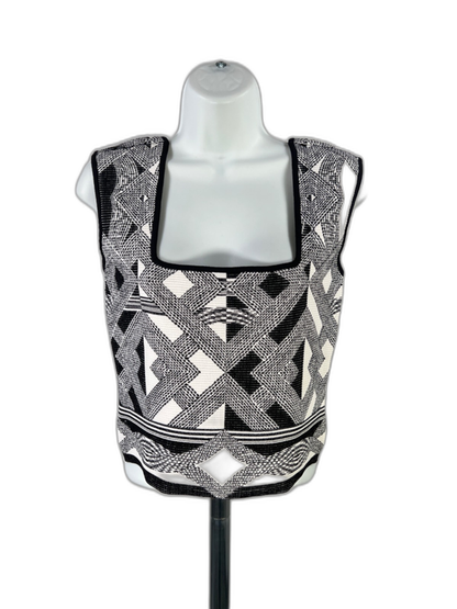 White House Black Market For Me Women's Black Sculpt Jacquard Sweater Tank - S