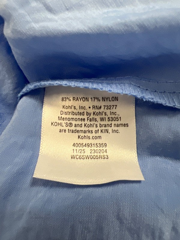 Croft and Barrow Women's Blue Short Sleeve V-Neck Blouse - XL image 4