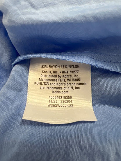 Croft and Barrow Women's Blue Short Sleeve V-Neck Blouse - XL image 4