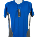 Mizuno Men's Blue Performance Elite Short Sleeve Polo Baseball Jersey - S