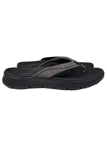 Skechers Women's Black/Gray Goga Mat Flip Flops - 10