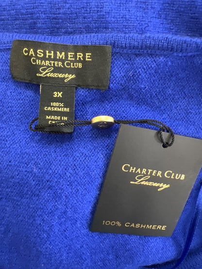 Charter Club Luxury Women's Blue 100% Cashmere Long Sleeve Sweater - 3X Plus image 3