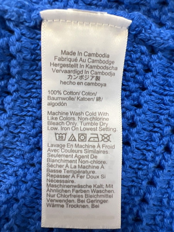 J.Crew Women's Blue Crochet Sleeveless Sweater Tank Top - L image 4