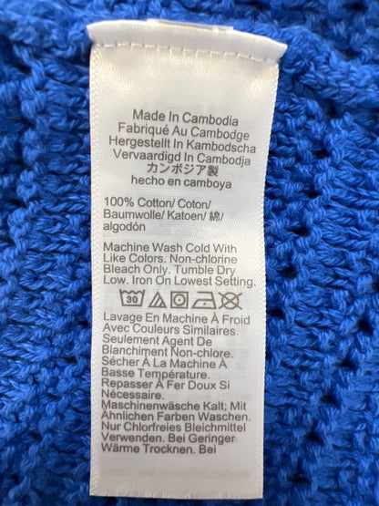 J.Crew Women's Blue Crochet Sleeveless Sweater Tank Top - L image 4