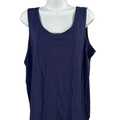 Chico's Women's Navy Blue Basic Sleeveless Shirt - 3/US XL