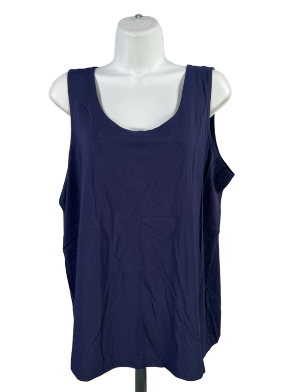 Chico's Women's Navy Blue Basic Sleeveless Shirt - 3/US XL