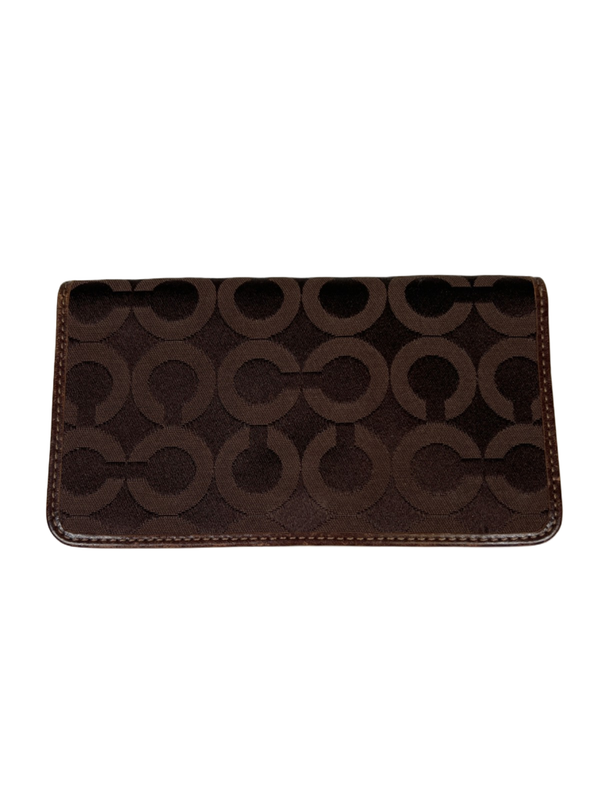 Coach Brown/Pink Op Art Checkbook Cover