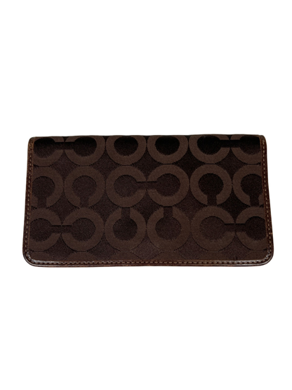 Coach Brown/Pink Op Art Checkbook Cover