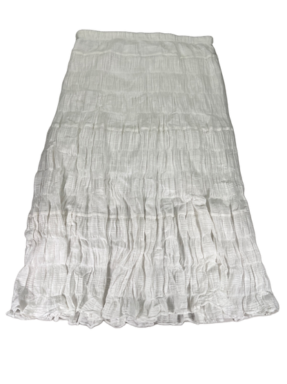 Max Studio Women's White Textured Pull On Lined Midi Skirt - XL image 2