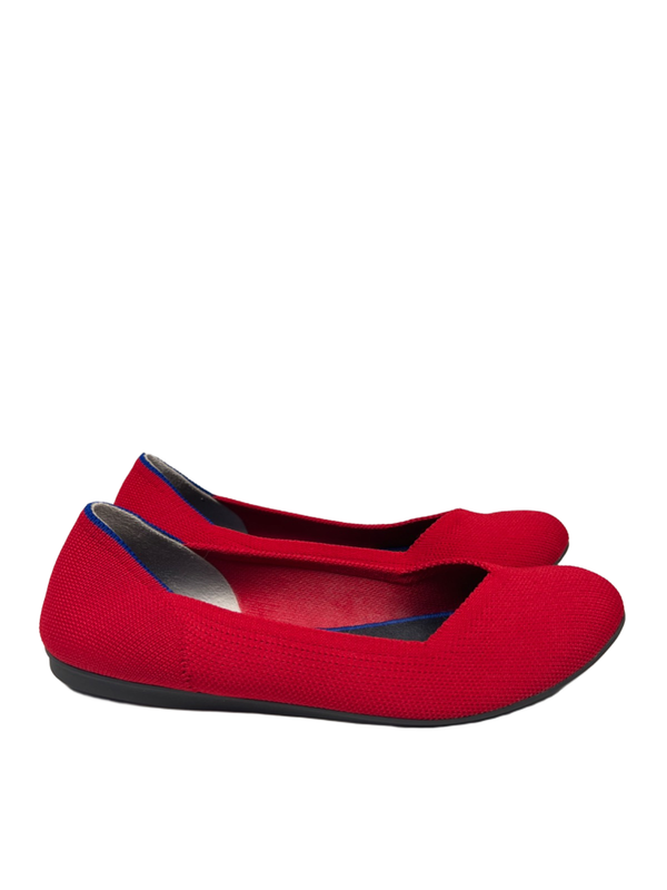 Rothy's Women's Red/Blue Knit Texture Breathable Slip On Flats - 8.5