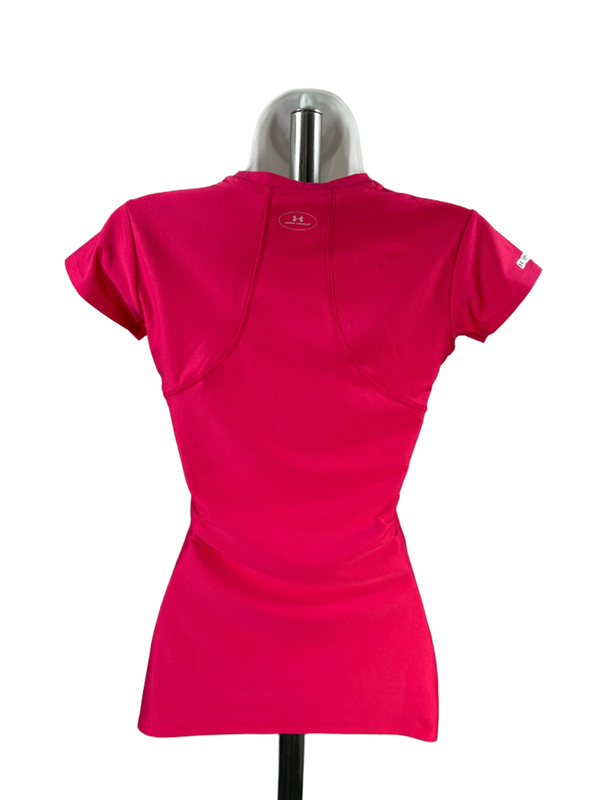 Under Armour Women's Pink Heatgear Fitted Short Sleeve Athletic Shirt - XS image 2