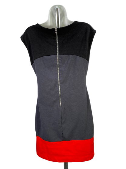 Banana Republic Women's Orange/Gray Cap Sleeve Sheath Dress - 6 Petite image 2