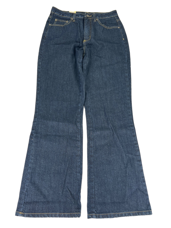 St John's Bay Women's Dark Wash Secretly Slender Bootcut Denim Jeans - 10 Short