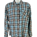 J.Jill Women's Blue/Brown Plaid Long Sleeve Button Up Shirt - S