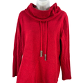 Chico's Women's Red Cashmere Blend Cowl Neck Long Sleeve Sweater - 1/US M